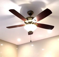 Quạt trần Organic Light - 5 cánh màu vân gỗ cao cấp fan royal organic light